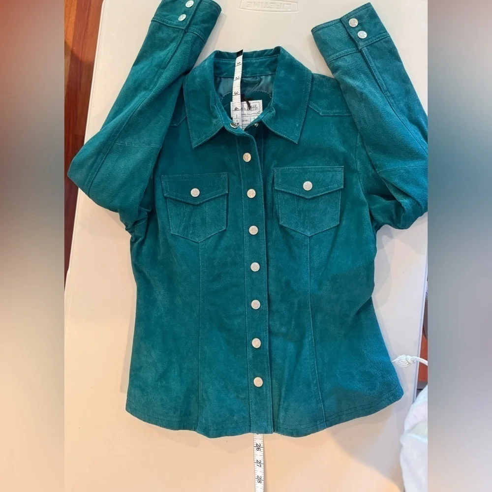 Genuine Suede Emerald Green Jacket | Women's Small | Western Ranch | NWOT